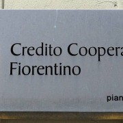 La sede del Credito Cooperativo Fiorentino a Firenze la banca del coordinatore del PDL Denis Verdini (ANSA CARLO FERRARO)