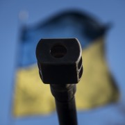 Ucraina, bandiera e cannone