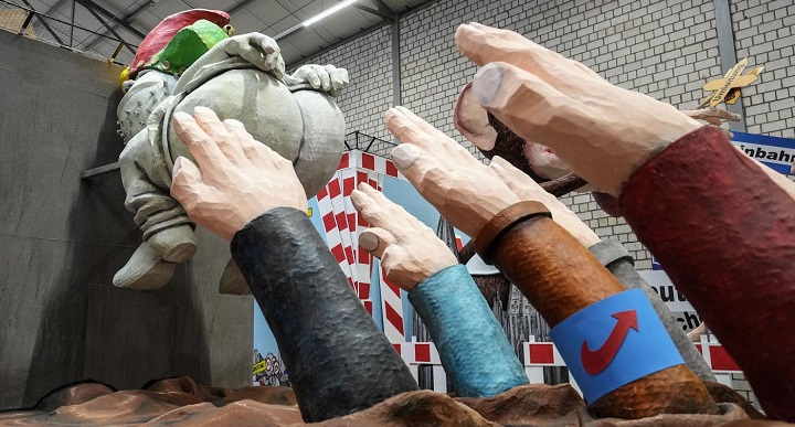 Carro allegorico del Carnevale di Mainz.