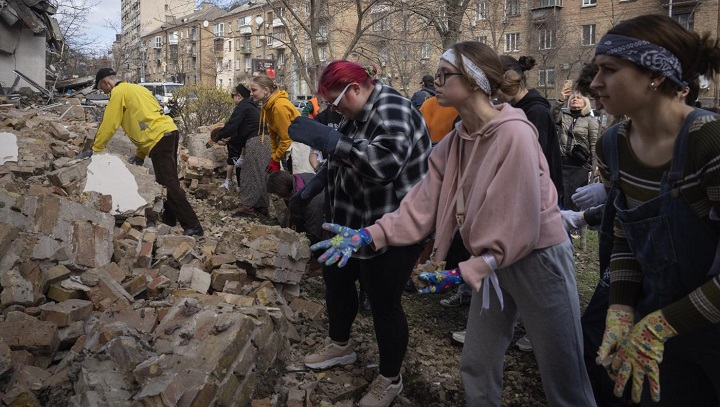 Accademia di Belle Arti di Keiv distrutta da un attacco russo.